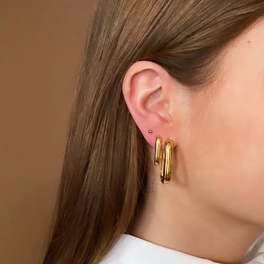 Paris Chic Stacked Earrings | Gold 