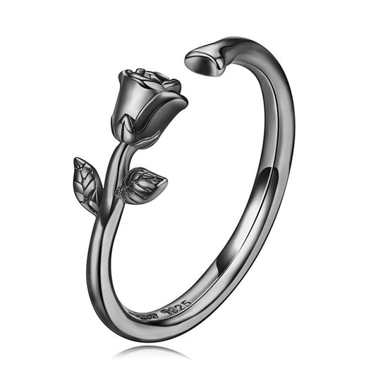 Zwarte roos ring