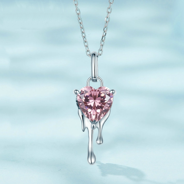 Roze Hart Ketting