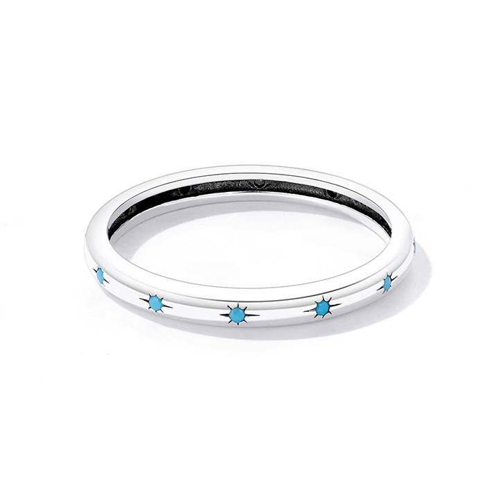 Turquoise sterren ring