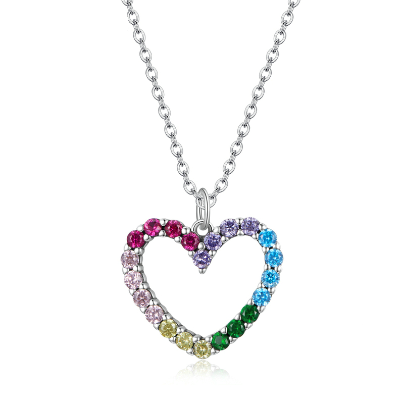 Regenboog hart ketting