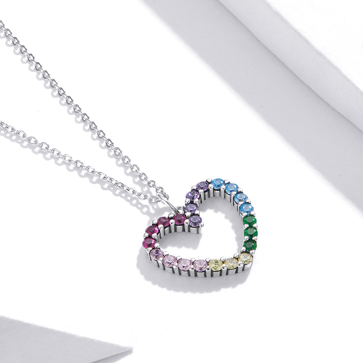 Regenboog hart ketting