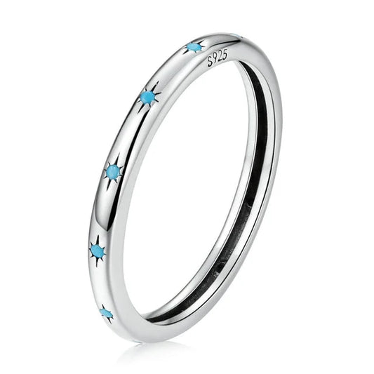 Turquoise sterren ring