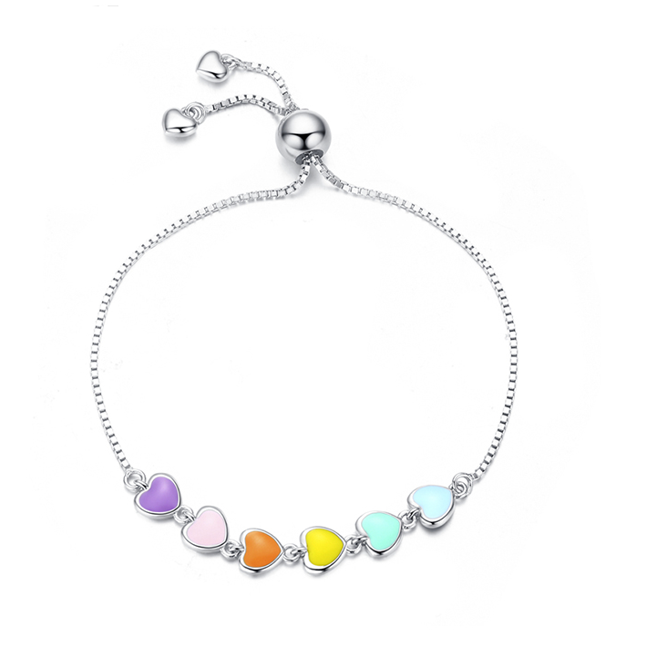 Regenboog harten armband