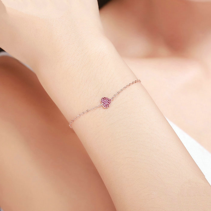 Roze hart armband