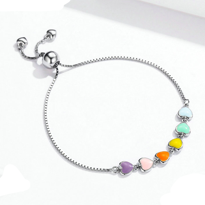 Regenboog harten armband