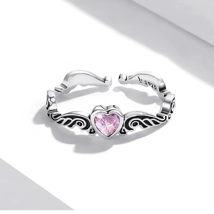 Roze hart tiara ring