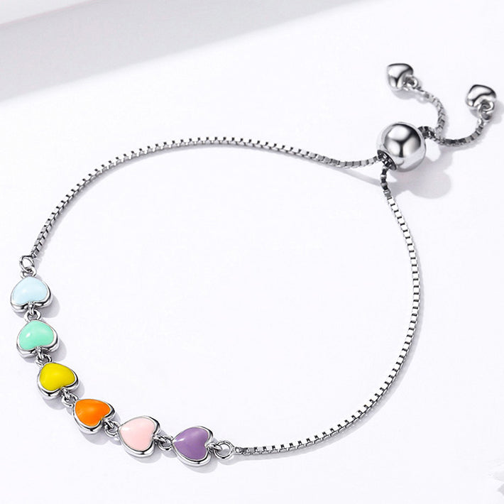 Regenboog harten armband